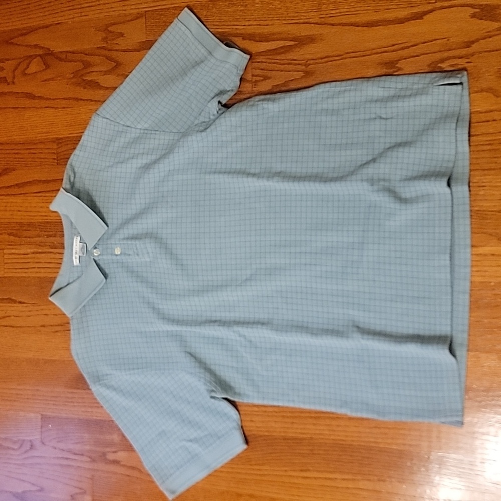 Geoffrey Beene Green Grid Polo